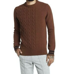 OLIVER SPENCER Blenheim Jumper Wool Sweater NEW Size L Brown